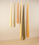 Organic Beeswax Hand-Dipped Candles, 10” Pair, Green Tea