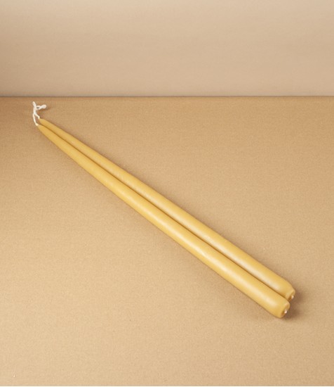 Organic Beeswax Hand-Dipped Candles, 16” Pair