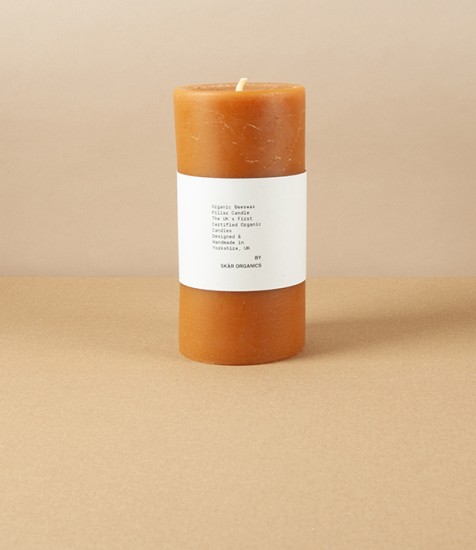Organic Beeswax Pillar Candle, Paprika