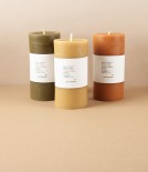 Organic Beeswax Pillar Candle, Green Tea