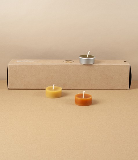 Organic Beeswax Tea Lights, Box of 20