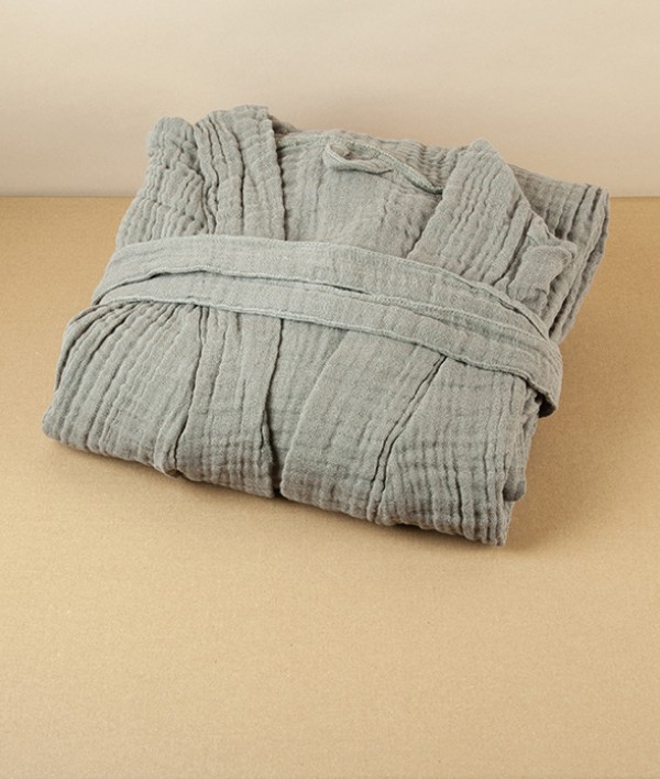 Organic Cotton Fine 3-ply Gauze Bathrobe