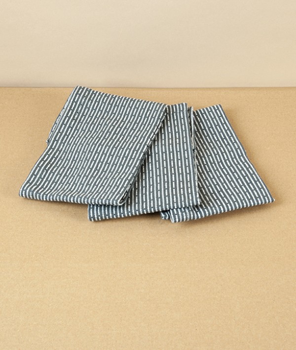 Organic Cotton Kitchen Cloths, Pack of Three, Evening Grey