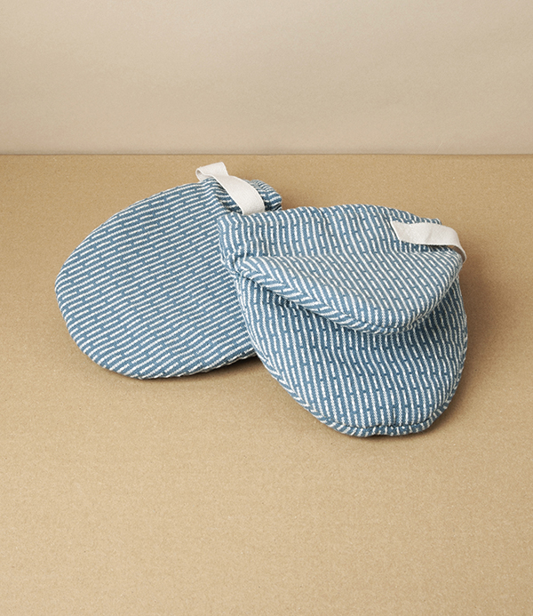Organic Cotton Mini Oven Mitts, Blue