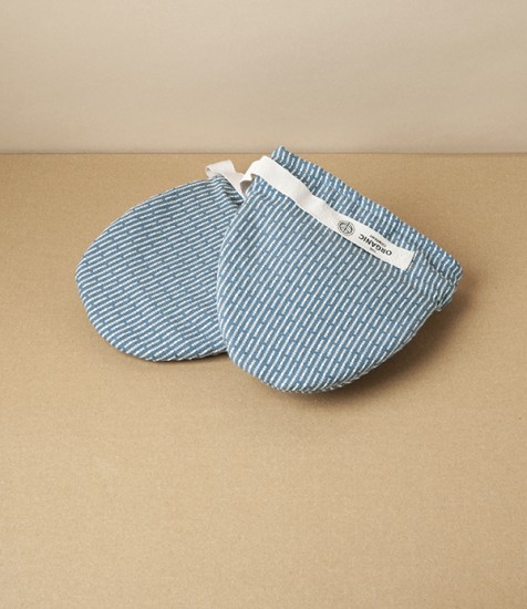 Organic Cotton Mini Oven Mitts, Blue