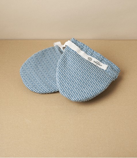 Organic Cotton Mini Oven Mitts, Blue