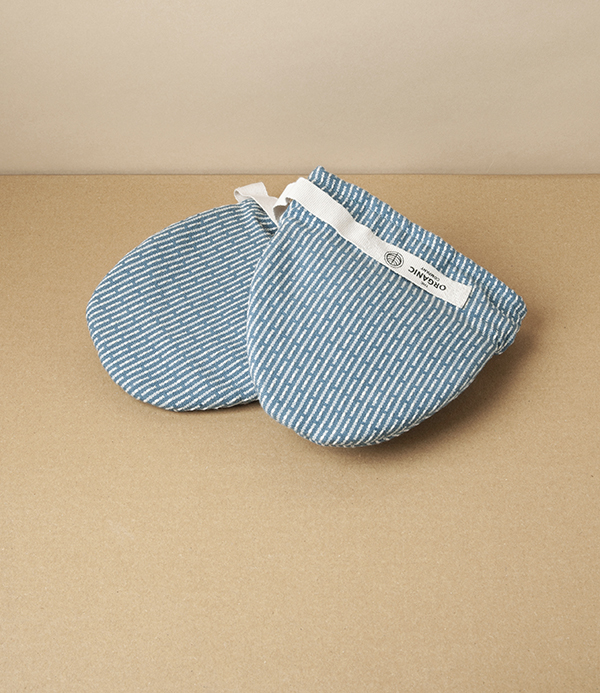 Organic Cotton Mini Oven Mitts, Blue