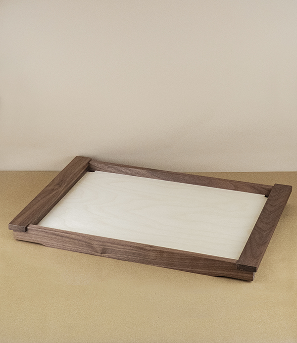 Oxfordshire wooden tray, walnut and birch ply