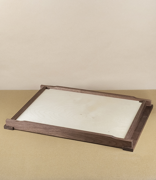 Oxfordshire wooden tray, walnut and birch ply