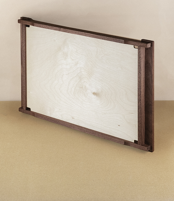 Oxfordshire wooden tray, walnut and birch ply