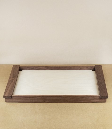 Oxfordshire wooden tray, walnut and birch ply