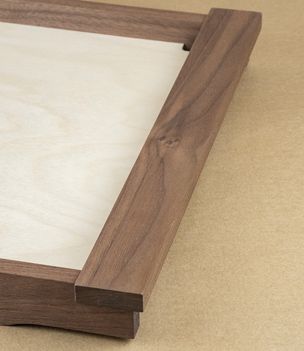 Oxfordshire wooden tray, walnut and birch ply
