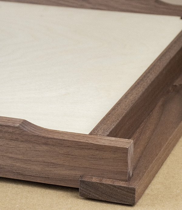 Oxfordshire wooden tray, walnut and birch ply