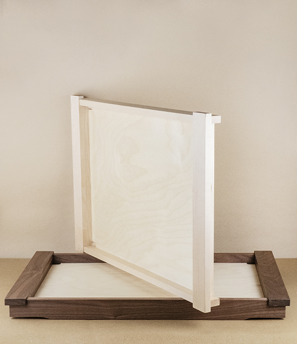 Oxfordshire wooden tray, walnut and birch ply