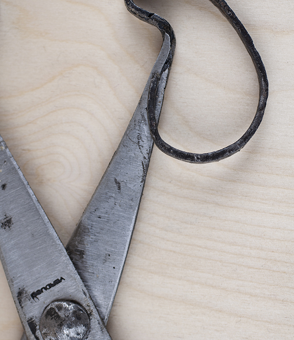 Hand forged garden scissor shears