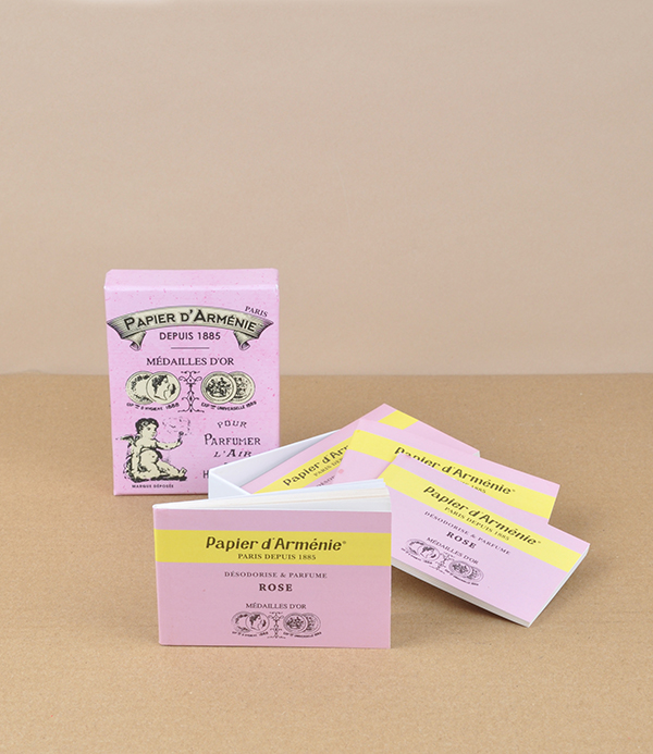Papier d'Armenie, Rose, box of 6