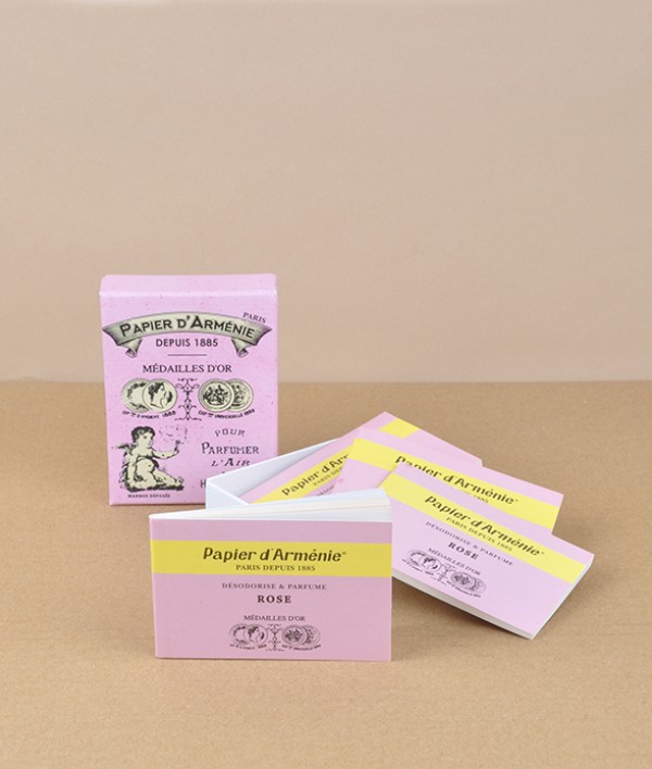 Papier d'Armenie, Rose, box of 6
