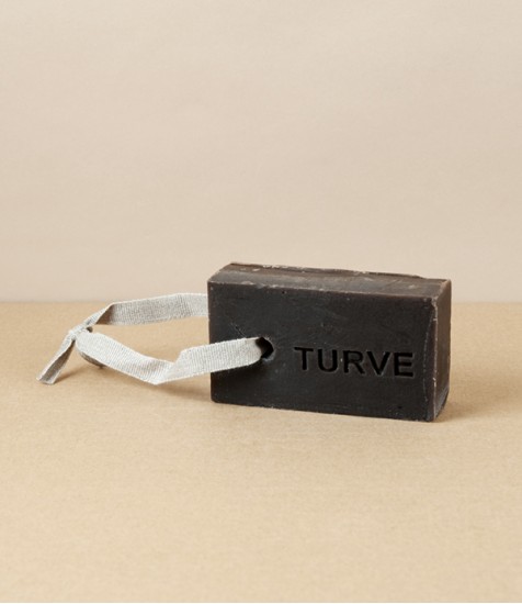 Finnish 'Turve' Peat Skin Care Soap with Linen Ribbon