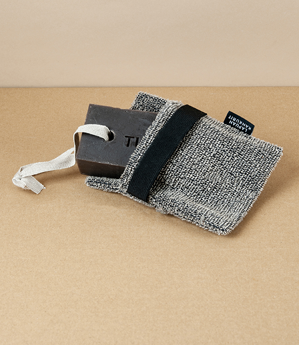 Finnish 'Turve' Peat Skin Care Soap with Linen Ribbon