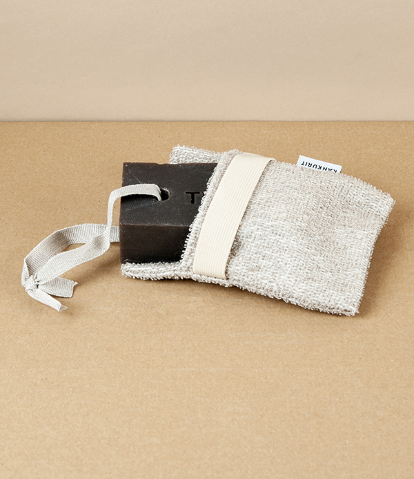Finnish 'Turve' Peat Skin Care Soap with Linen Ribbon