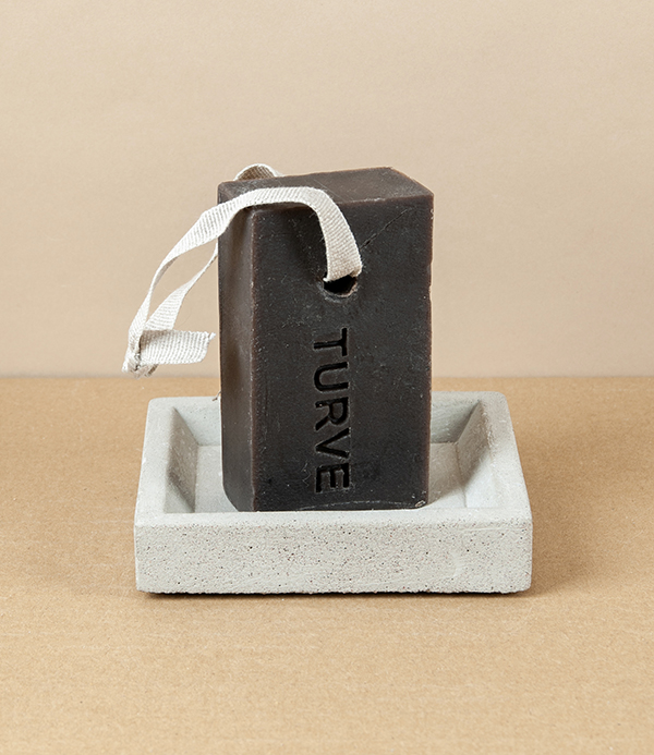 Finnish 'Turve' Peat Skin Care Soap with Linen Ribbon