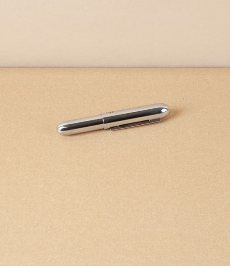 Penco Bullet Pocket Ballpoint Pen, Silver