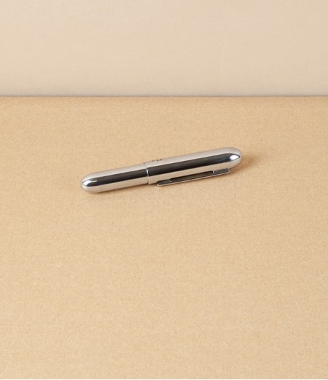 Penco Bullet Pocket Ballpoint Pen, Silver