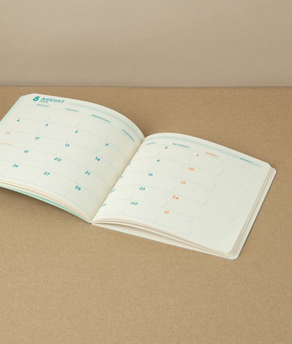 Penco Japanese Paper Monthly Planner 2025, Green