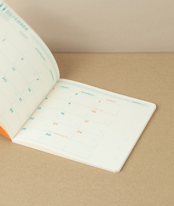 Penco Japanese Paper Monthly Planner 2025, Red