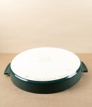 Peugeot Fluted Ceramic Tart Dish, Forest Green