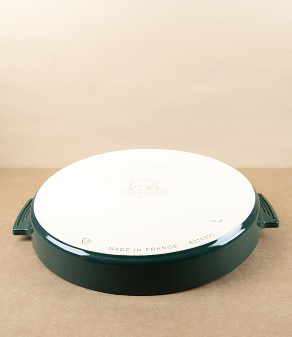 Peugeot Fluted Ceramic Tart Dish, Forest Green