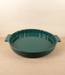 Peugeot Fluted Ceramic Tart Dish, Forest Green