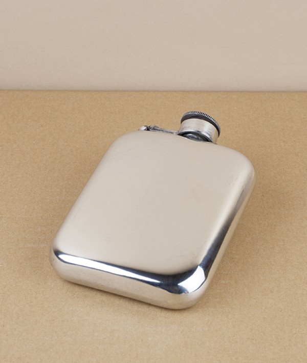 A R Wentworth English Pewter Hip Flask, 6oz