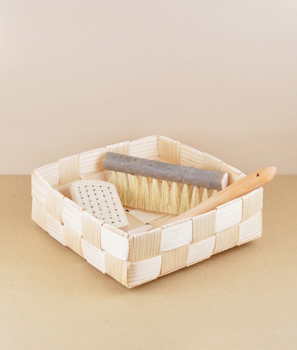 Finnish woven birch bread basket