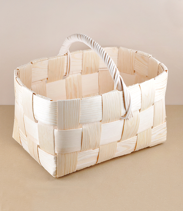 Finnish woven birch shopper or trug