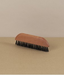 Pocket clothes brush, pear wood & bristle