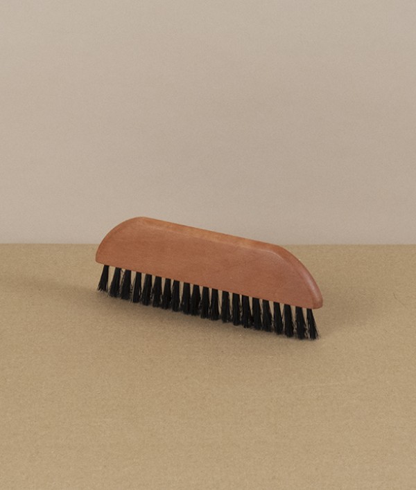 Pocket clothes brush, pear wood & bristle