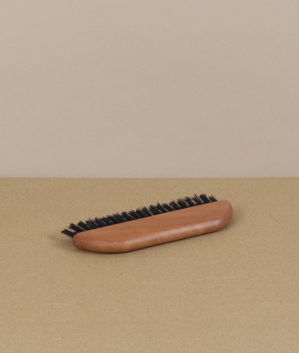 Pocket clothes brush, pear wood & bristle