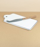 Porcelain Breakfast Board, Blue Rim