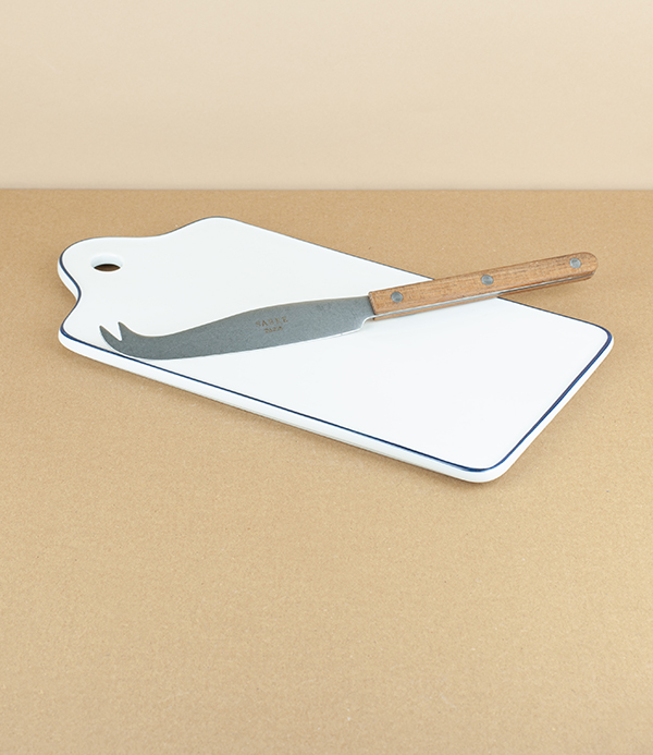 Porcelain Breakfast Board, Blue Rim