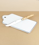 Porcelain Breakfast Board, Blue Rim