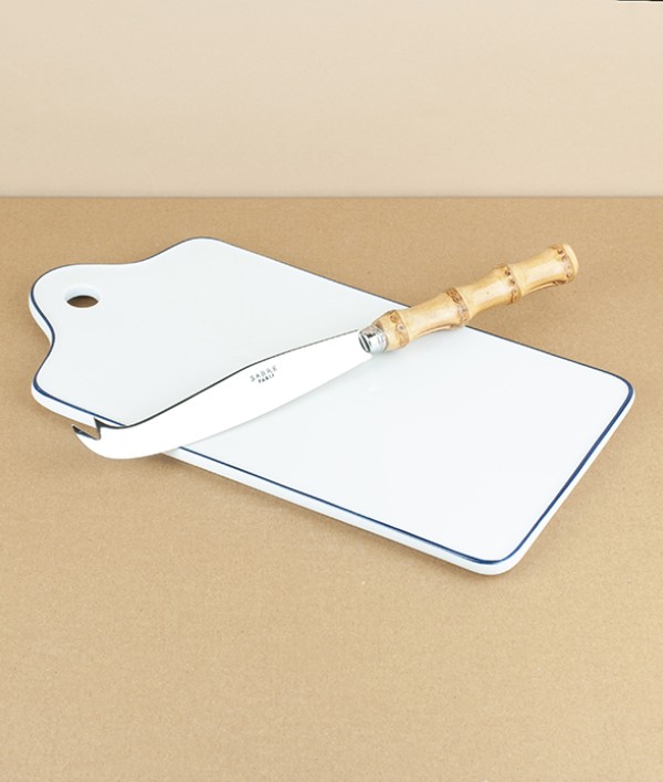 Porcelain Breakfast Board, Blue Rim