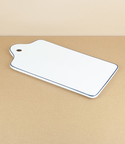 Porcelain Breakfast Board, Blue Rim