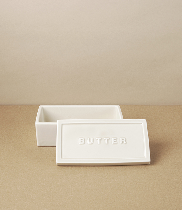 Semi-Porcelain Rectangular Butter Dish