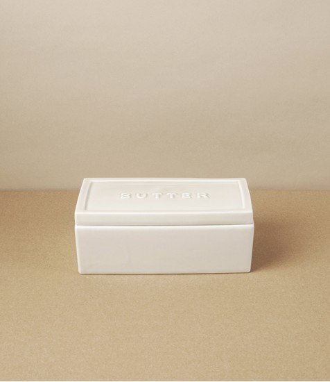 Semi-Porcelain Rectangular Butter Dish