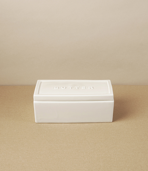 Semi-Porcelain Rectangular Butter Dish