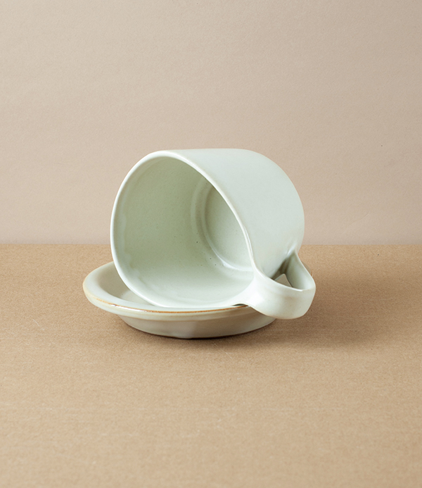 Japanese Porcelain Cup and Saucer, White