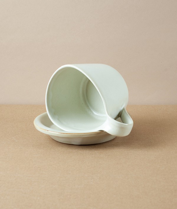 Japanese Porcelain Cup and Saucer, White