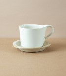 Japanese Porcelain Cup and Saucer, White