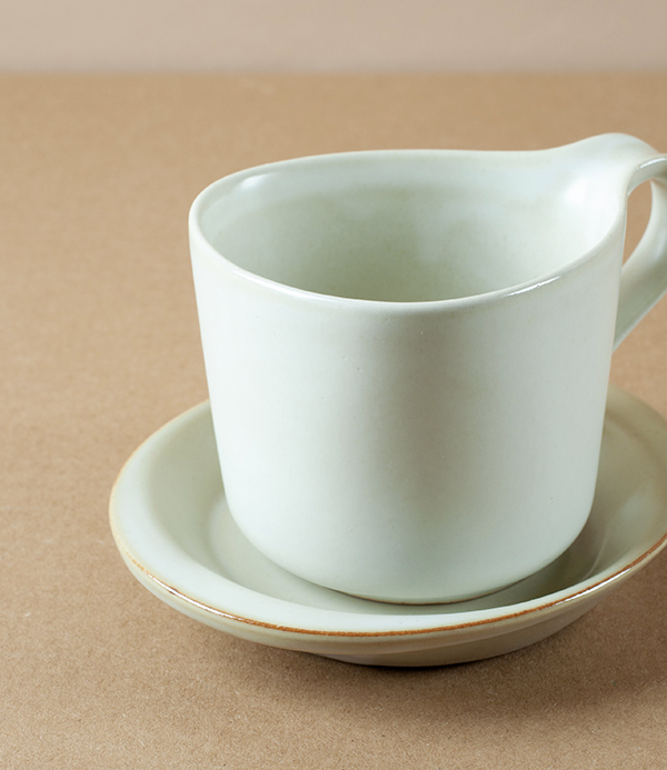 Japanese Porcelain Cup and Saucer, White